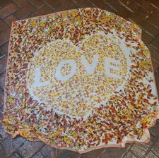 Unbranded Flowers and Butterflies "LOVE" Oversized Scarf Stole 55 X 55 Sheer