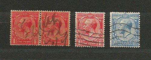 Grande-Bretagne 1912/22 Edouard VII 4 timbres oblitérés /TR4164