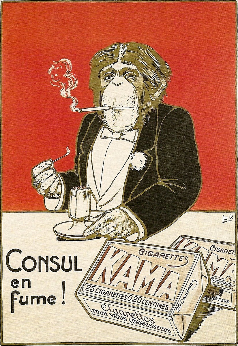connaisseurs cigarettes Art Poster Kama Cigarettes French Ad Print