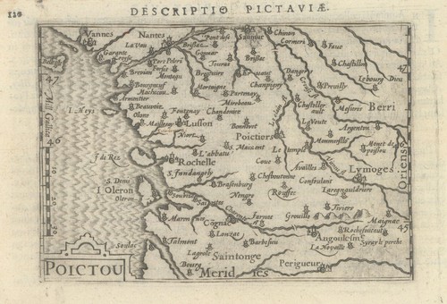 Pictaviae / Poictou by Bertius / Langenes. Poitou Charentes Ré Oleron  1603 map