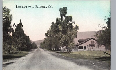#ad MAIN STREET DIRT ROAD c1910 beaumont ca original antique postcard california $16.56