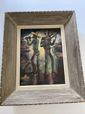BEVIER OIL PAINTING MID CENTURY MODERNISM EXPRESSIONISM MUSICIANS CHARROS 1950'S