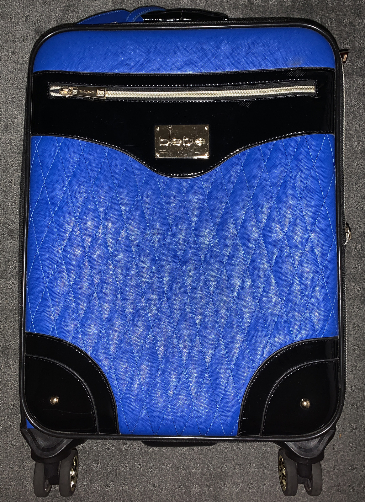 Rare Bebe Expandable 4-Wheel Spinner Carry-On Luggage with Gold Hardware-image