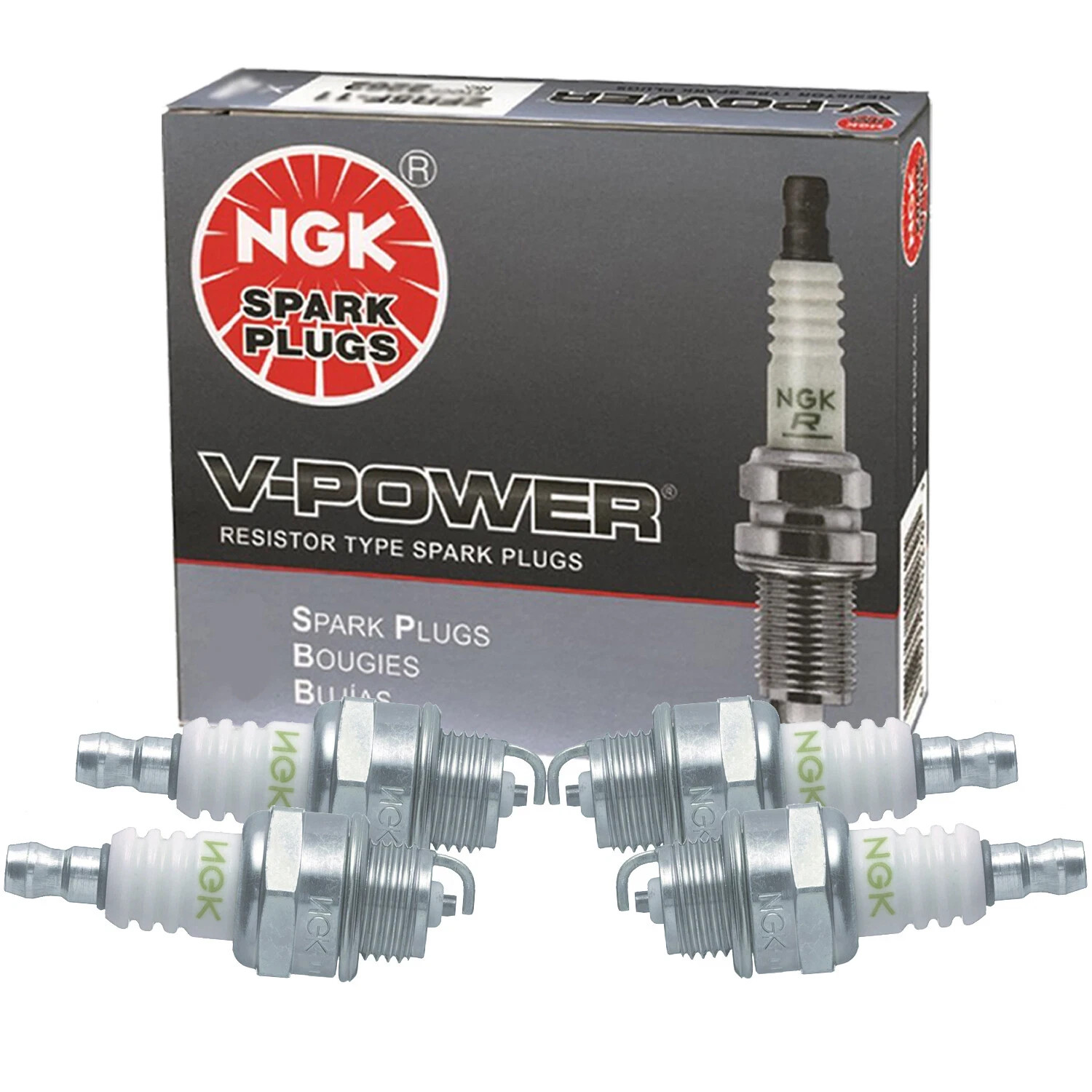 Set of 4 NGK V-Power Spark Plugs 5574 BPM8Y