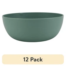 12 Pack Round Plastic Cereal Bowls Dishwasher Microwave Safe BPA Free Sage Green