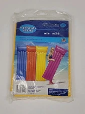 Vintage Splash Club Vinyl Air Mat Pool Lounge Float 27" x 72" Yellow New