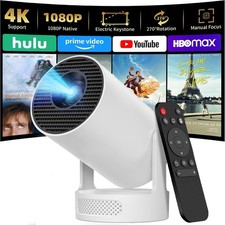 Mini Projector 4K 1080P LED WiFi6 Bluetooth 25000 Lumen Portable Home Theater