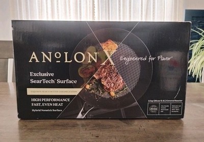 ANOLON X - 2.5qt Covered Saucier Sauce Pan - Black Ultra-Durable Nonstick w/ Lid