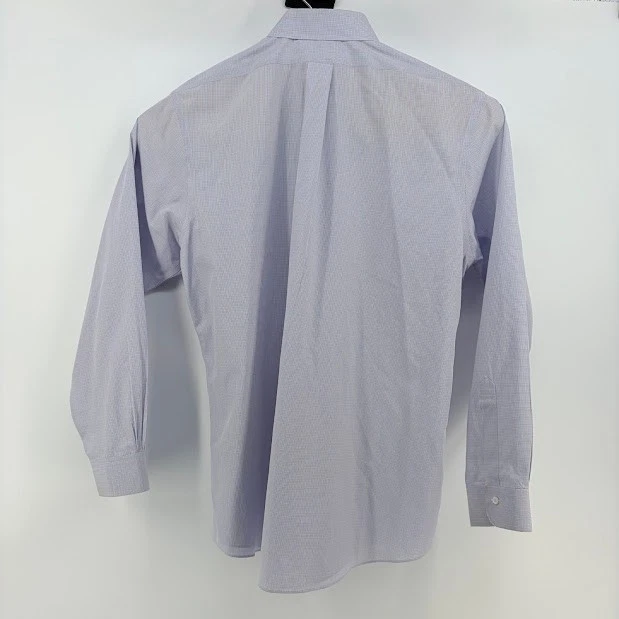 Camisa Brooks Brothers Regent manga larga con botones para hombre 17 35 naranja azul a cuadros Foto 3 de 4