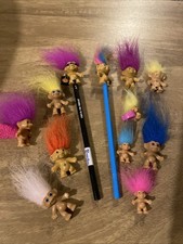 Vintage Troll Bundle Small Pencil Toppers Etc 90’s  (b4)