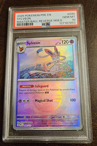 Pokemon Prismatic Evolutions Sylveon Master Ball 40 Reverse Holo PSA 10