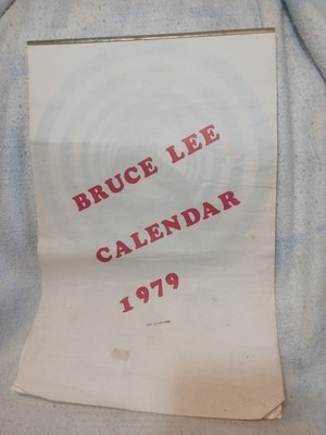 Vintage 1979 Bruce Lee Wall Calendar COMPLETE Asian World Martial Arts 17''x11''