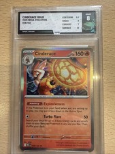 028/132 CINDERACE RARE HOLO MEGA EVOLUTION POKEMON CARD grade TFG 8 Mint