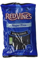 Sugar-Free Black Licorice Vines - 5 oz Bag, Low-Calorie Treats