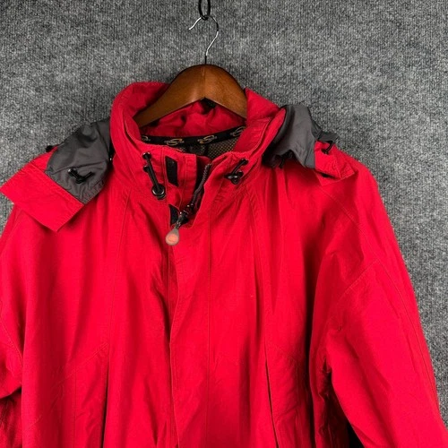 Obermeyer CORE Gore Tex Hooded Ski Jacket Vintage 90s L Red Parka image 3