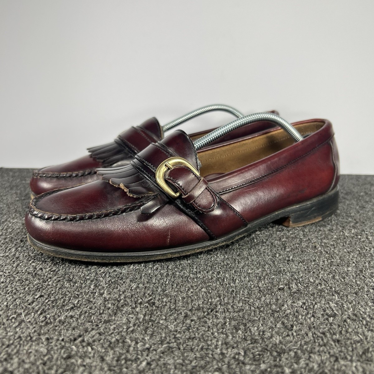 cole haan burgundy dress shoes Leather Kiltie Pinch Buckle Loafer Men's Sz 9 D Eton Light Blue Textured nvgroup_DGantoniartw SIZE:9.5D The Men’s Cole Haan