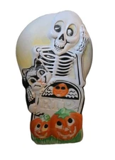 Sun Hill Double Sided Halloween Blow Mold Witch Cat Pumpkin Skeleton Tombstone 