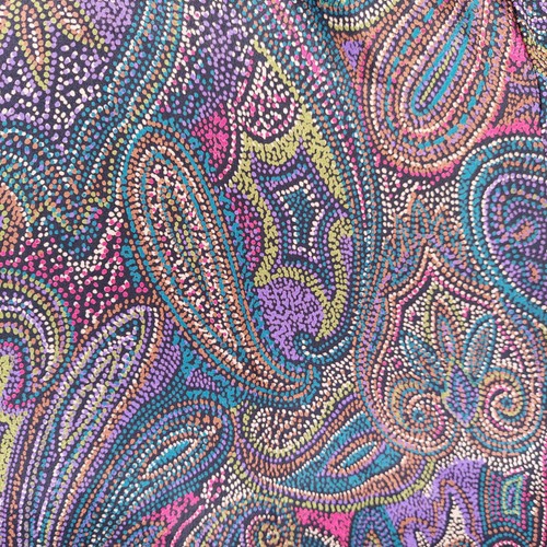 Top con botones Tess años 70 para mujer 4 multicolor cachemira satinado brillante dinero antiguo dopamina - Imagen 5 de 11