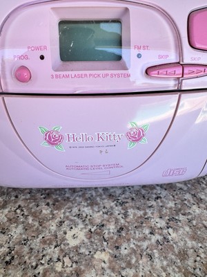 Vintage 2002 Pink Hello Kitty CD Boombox AM/FM Radio