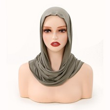 Instant Headscarf Women Hijab Muslim Solid Color Khimar Shawl Wrap Amira Ramadan