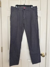 Levi's Gray Plaid Regular Fit Straight Leg Casual Pants Button Zip Men