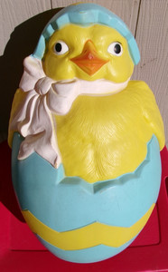 VTG 23" Easter Blow Mold Chick in Egg WORKS '90s, Empire, Yard Decor