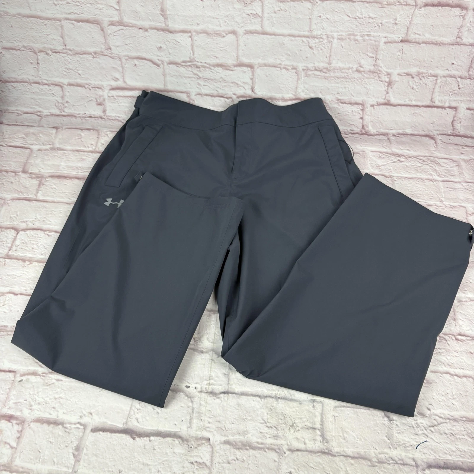 Under Armour Snow Pants Mens XL Gray Softshell Waterproof Skiing 1305788