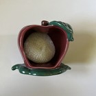 Cracker Barrel Apple Scrubby Ceramic Holder w/ Scrubbie Sponge Kitchen Caddy — photo 3