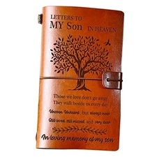 Memorial Gifts for Loss of Son, Refillable Travel Photo Diary Journal 