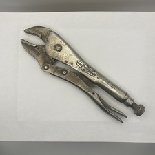 Vintage 9" Petersen Dewitt Vise Grip Locking Pliers Curved Jaws 10WR Made In USA