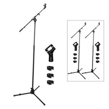 5 Core Microphone Stand Floor Adjustable w Extending Telescoping metal Boom Arm