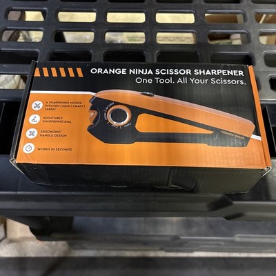 Orange Ninja Scissors Sharpener   4 Angle Settings for Kitchen, Fabric, Hair ...