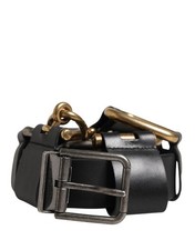 Dolce&Gabbana Men Black Dress Belt 100% Leather Metal Buckle Strap Sz 90cm 36"