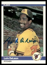 1984 Fleer #297 Luis DeLeon In Person Signed Auto 64246