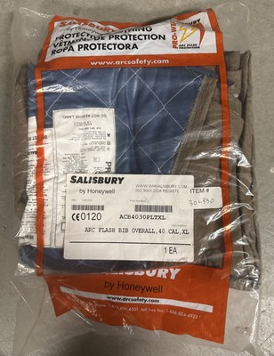 Honeywell Salisbury ACB4030PLT 40 Cal Arc Flash Protection Bib Overall, X-Large