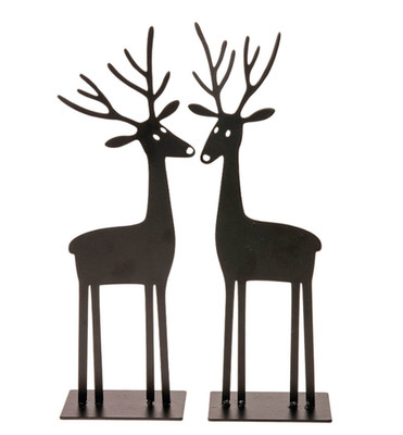 Metallfigur 25cm Rudolph Weihnachtsdeko Dekoration Reh Hirsch Weihnachtsmann