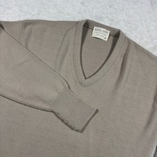 Royal Jeff Sweater Mens M Tan V-Neck Pullover Vintage Orlon Acrylic Made in USA