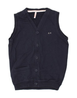 SUN68 Jungen ärmellose Strickjacke Pullover 5-6 Jahre dunkelblau Baumwolle YX07