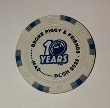 Designercon 2025 Broke Piggy 10th Anniversary MadL Sketched Poker Chip DCON RARE