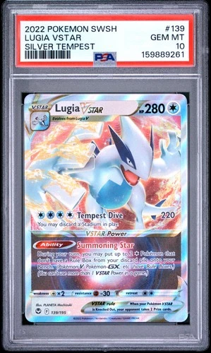 2022 POKEMON SWORD & SHIELD SILVER TEMPEST #139 LUGIA VSTAR PSA 10