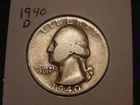 1940-D WASHINGTON QUARTER BETTER DATE FREE SHIPPING