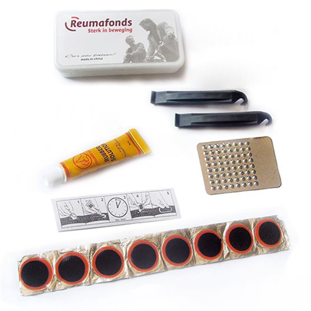 Portable Bike Tire Repair Kit with Rubber Patches for On-the-Go Fixes