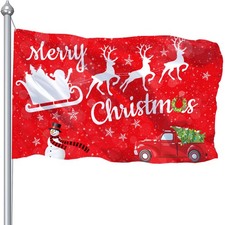 Christmas Flags 3x5 Outdoor, Large Merry Christmas Flags for Outside 3x5, Dou...