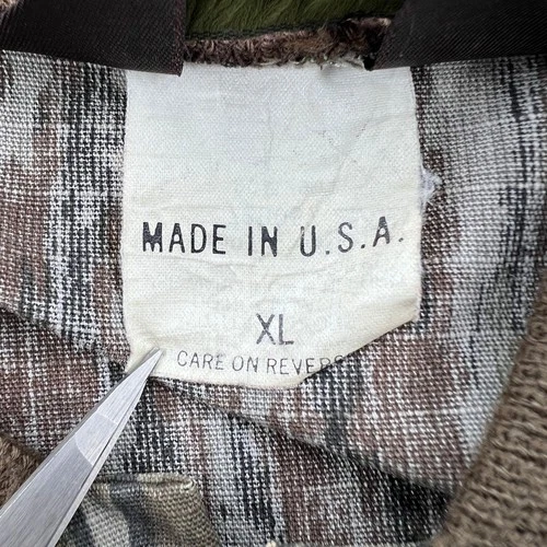 Vintage Liberty Camo Bomber Jacket Mens XL Realtree Treebark Hunting USA Made image 4