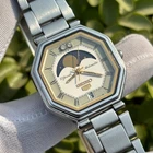 Vintage Seiko 5 Automatic Moon Phase Octagonal Roman Dial Japan Watch 6347-5010