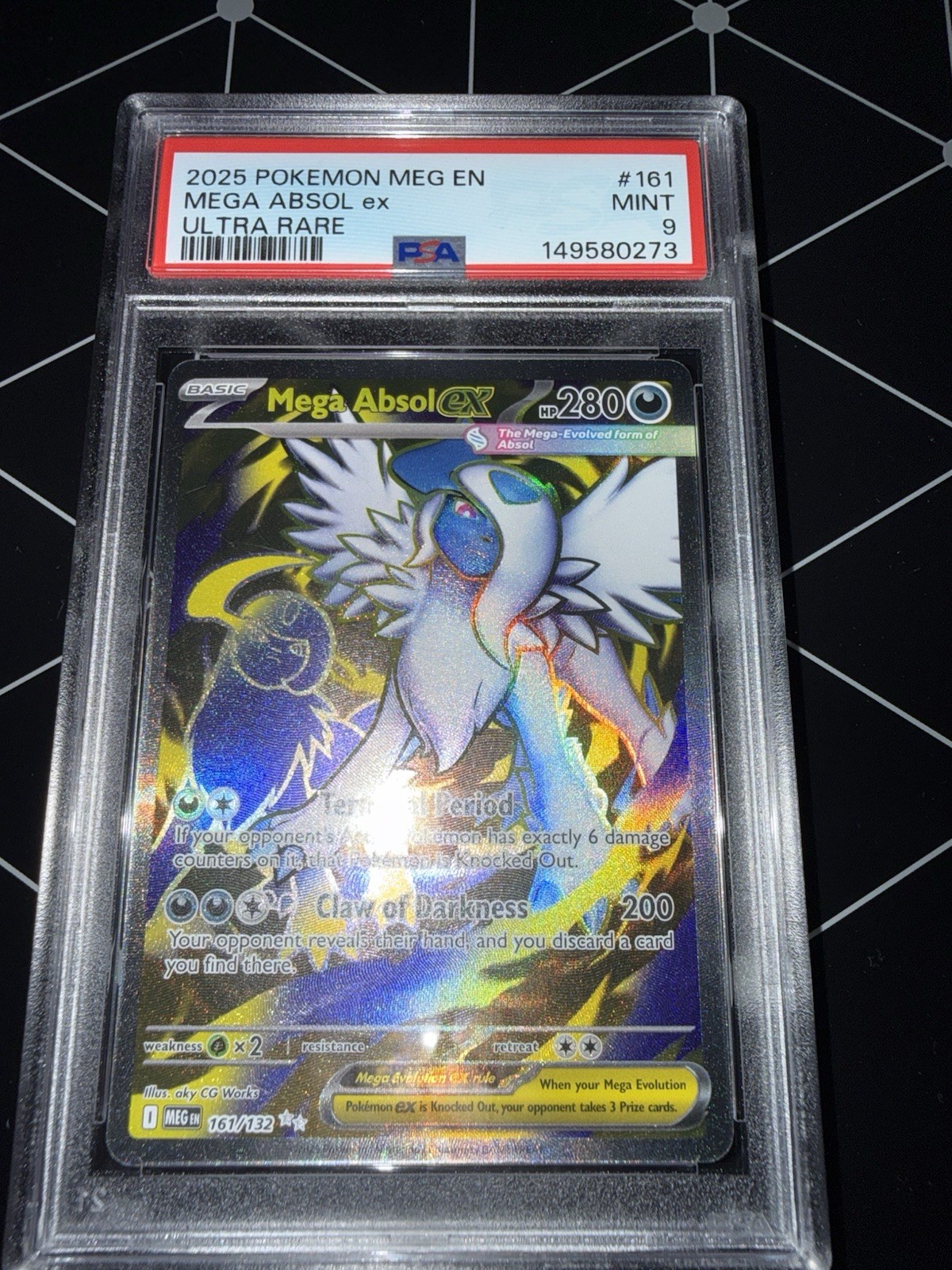 2025 POKEMON MEG EN-MEGA EVOLUTION ULTRA RARE #161 MEGA ABSOL EX PSA 9