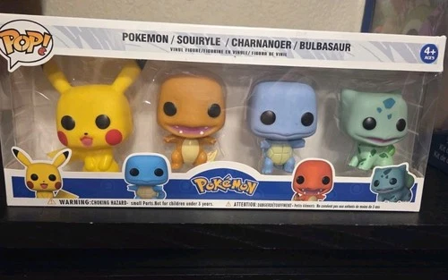 Funko Pop! Vinyl Pokémon Pikachu Charmander Squirtle Bulbasaur Figure Set 4-Pack