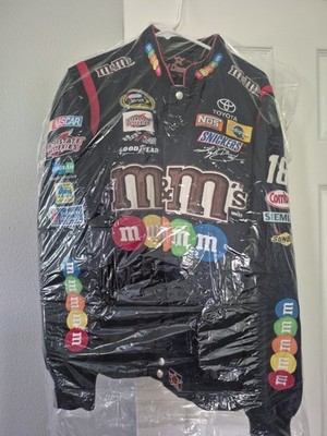 JH Design Officially License Kyle Busch #18 M&M's Jacket Black/Gray Mens X-Large