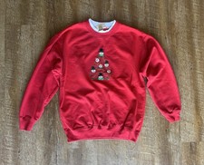 Vintage M C Sportswear Christmas Sweatshirt Snowman Tree Holiday Crewneck Medium