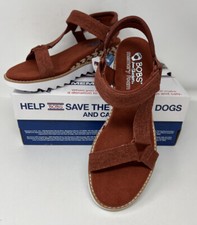 Skechers Bobs Desert Kiss Hi Metro Glow Women's Sandal Brick Size 8 Vegan